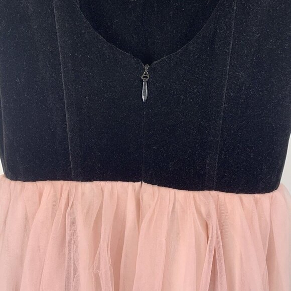 Modcloth x Collectif Isla Pink Tulle Black Velvet Midi Swing Dress XS/US 4/UK 8 - Picture 4 of 8